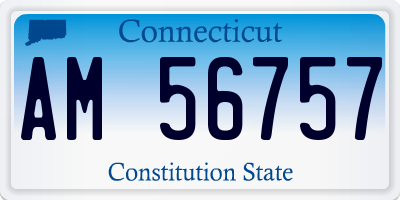CT license plate AM56757
