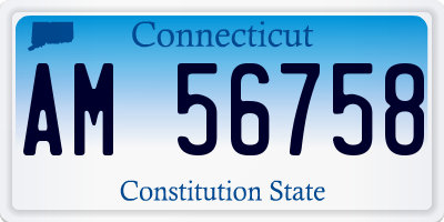 CT license plate AM56758