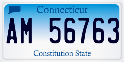 CT license plate AM56763
