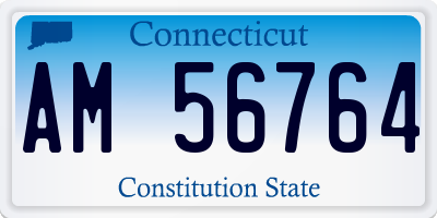 CT license plate AM56764
