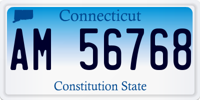 CT license plate AM56768