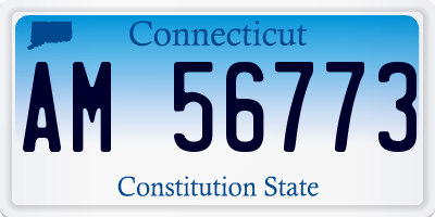 CT license plate AM56773