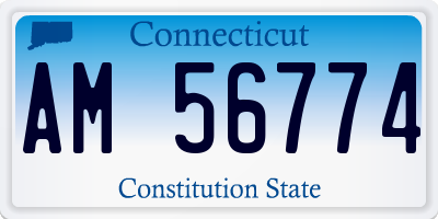 CT license plate AM56774