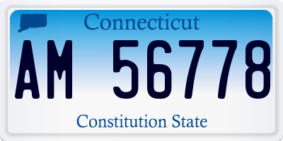 CT license plate AM56778