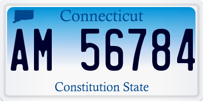 CT license plate AM56784