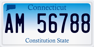 CT license plate AM56788