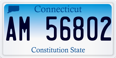 CT license plate AM56802