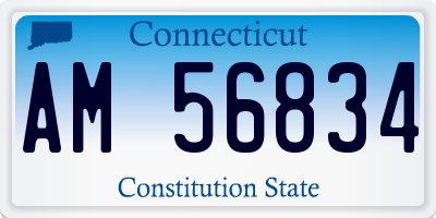 CT license plate AM56834