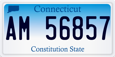 CT license plate AM56857
