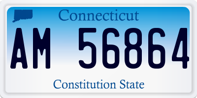 CT license plate AM56864