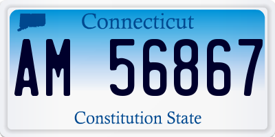CT license plate AM56867