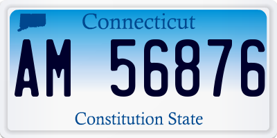CT license plate AM56876
