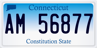 CT license plate AM56877