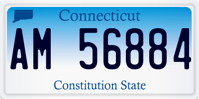 CT license plate AM56884