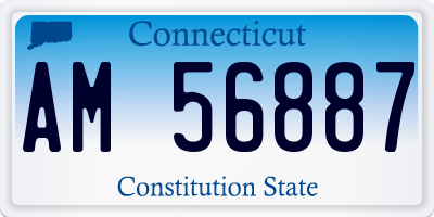 CT license plate AM56887