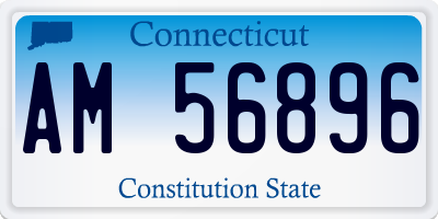 CT license plate AM56896