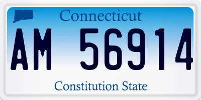 CT license plate AM56914