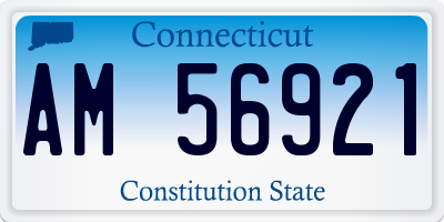 CT license plate AM56921