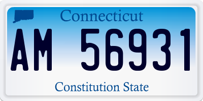 CT license plate AM56931