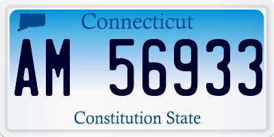 CT license plate AM56933