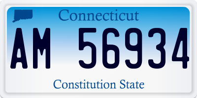 CT license plate AM56934