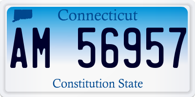CT license plate AM56957