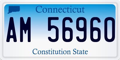 CT license plate AM56960