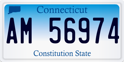 CT license plate AM56974