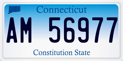 CT license plate AM56977