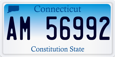 CT license plate AM56992