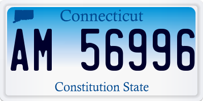 CT license plate AM56996