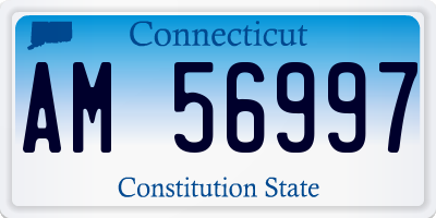 CT license plate AM56997