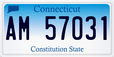 CT license plate AM57031