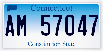 CT license plate AM57047