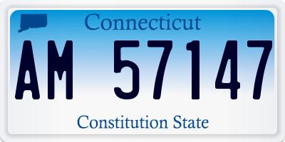 CT license plate AM57147