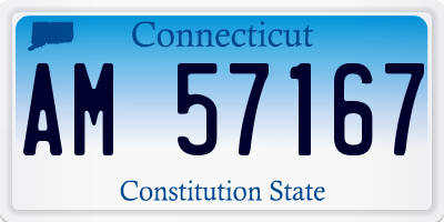 CT license plate AM57167