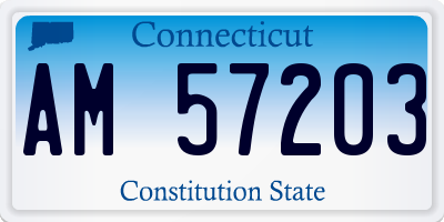 CT license plate AM57203
