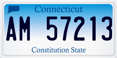 CT license plate AM57213