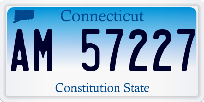CT license plate AM57227