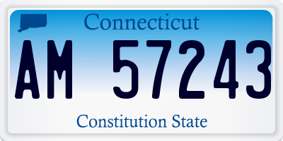 CT license plate AM57243