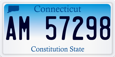 CT license plate AM57298