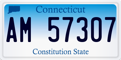 CT license plate AM57307