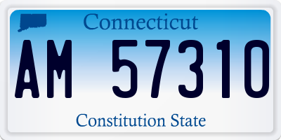CT license plate AM57310