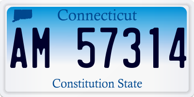 CT license plate AM57314