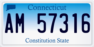 CT license plate AM57316
