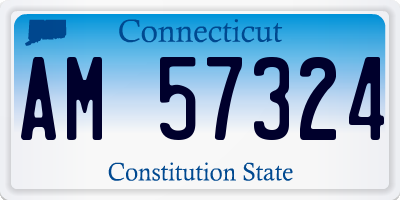 CT license plate AM57324