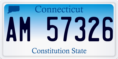 CT license plate AM57326