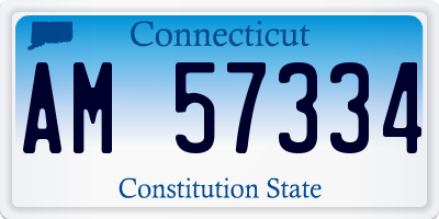 CT license plate AM57334