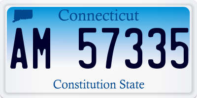 CT license plate AM57335