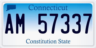 CT license plate AM57337